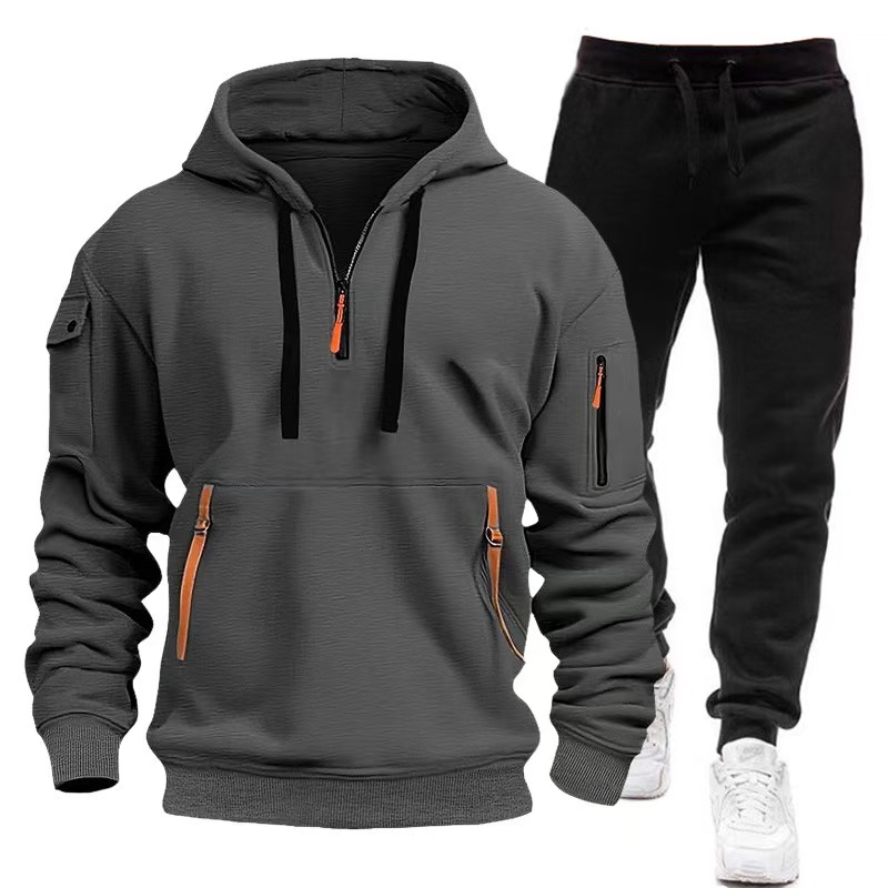 2024 แฟชั่นTracksuitสําหรับชายHoodieฟิตเนสเสื้อผ้าผู้ชายชุดกีฬาJoggerผู้ชายTracksuitชุดฤดูหนาวกีฬา