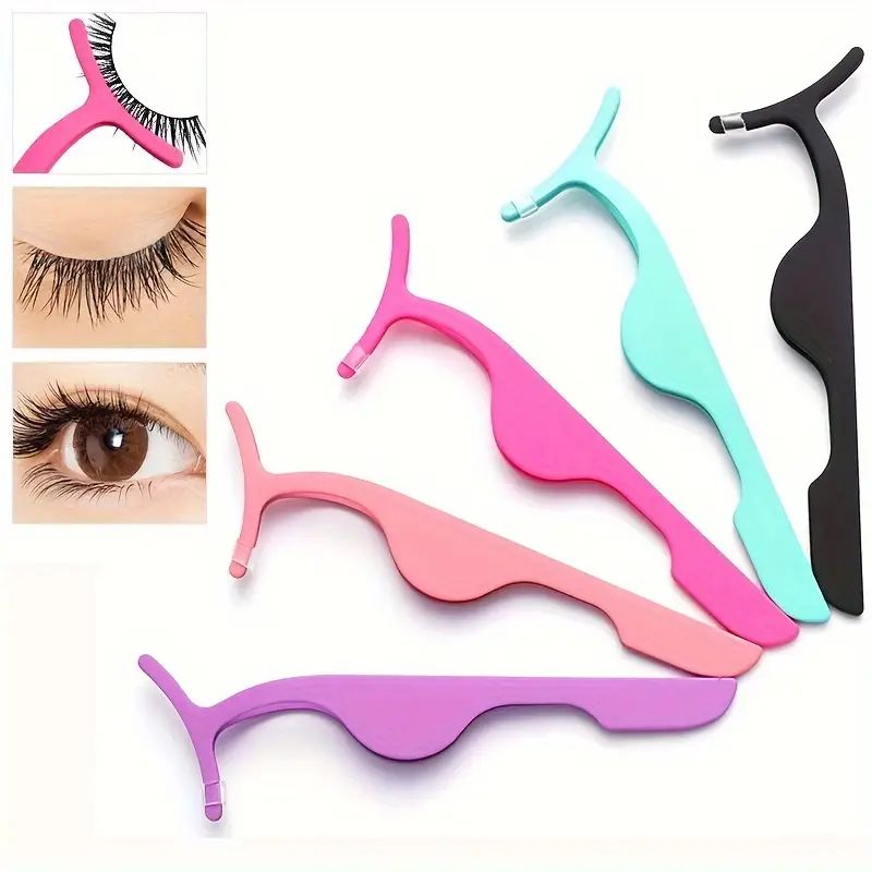 Strumenti per l'estensione delle ciglia in acciaio inossidabile, pinzette per ciglia curve, pinzette per applicatore di ciglia finte, pennello per ciglia