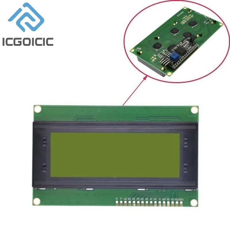 2004a lcd2004 módulo de tela lcd azul/amarelo-verde módulo de exibição lcd azul amarelo-verde iic/i2c 3.3v/5v para arduino dit kit