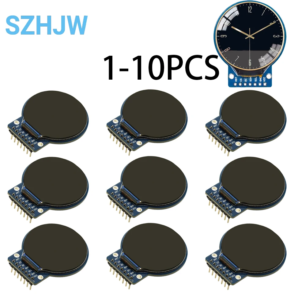 1-10 Uds. Pantalla LCD TFT redonda de 1,28 "240x240-controlador GC9A01, interfaz SPI de 4 cables, para proyectos de reloj inteligente Arduino ESP32 DIY