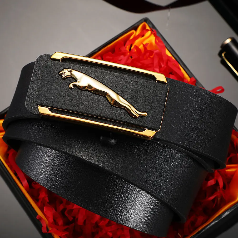 Nuevo cinturón para hombre, cinturón juvenil informal de negocios de cuero con hebilla automática sin dientes de aleación versátil a la moda para hombre