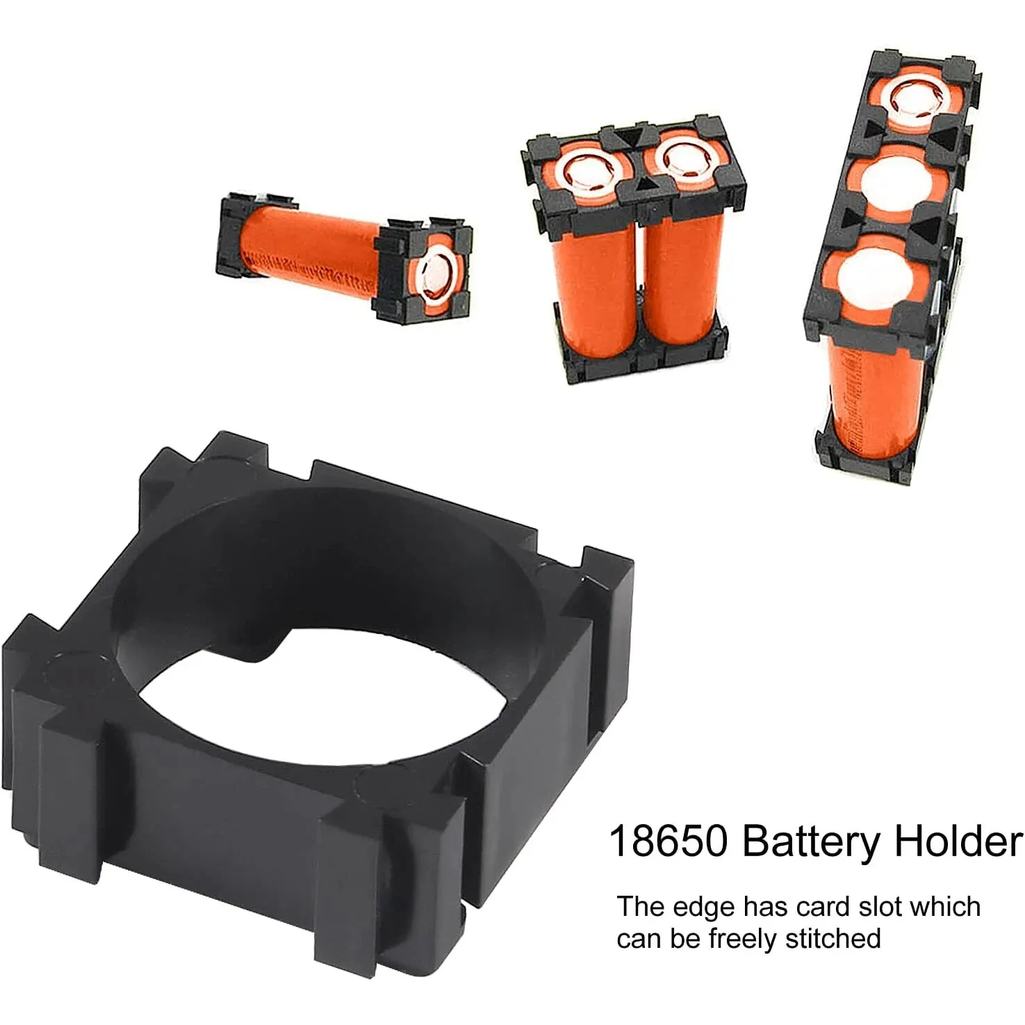 100/300Pcs 18650 Lithium Battery Holder, Plastic Battery Bracket Cylindrical Cell Battery Stand Cell Spacer for DIY Fixed Batte