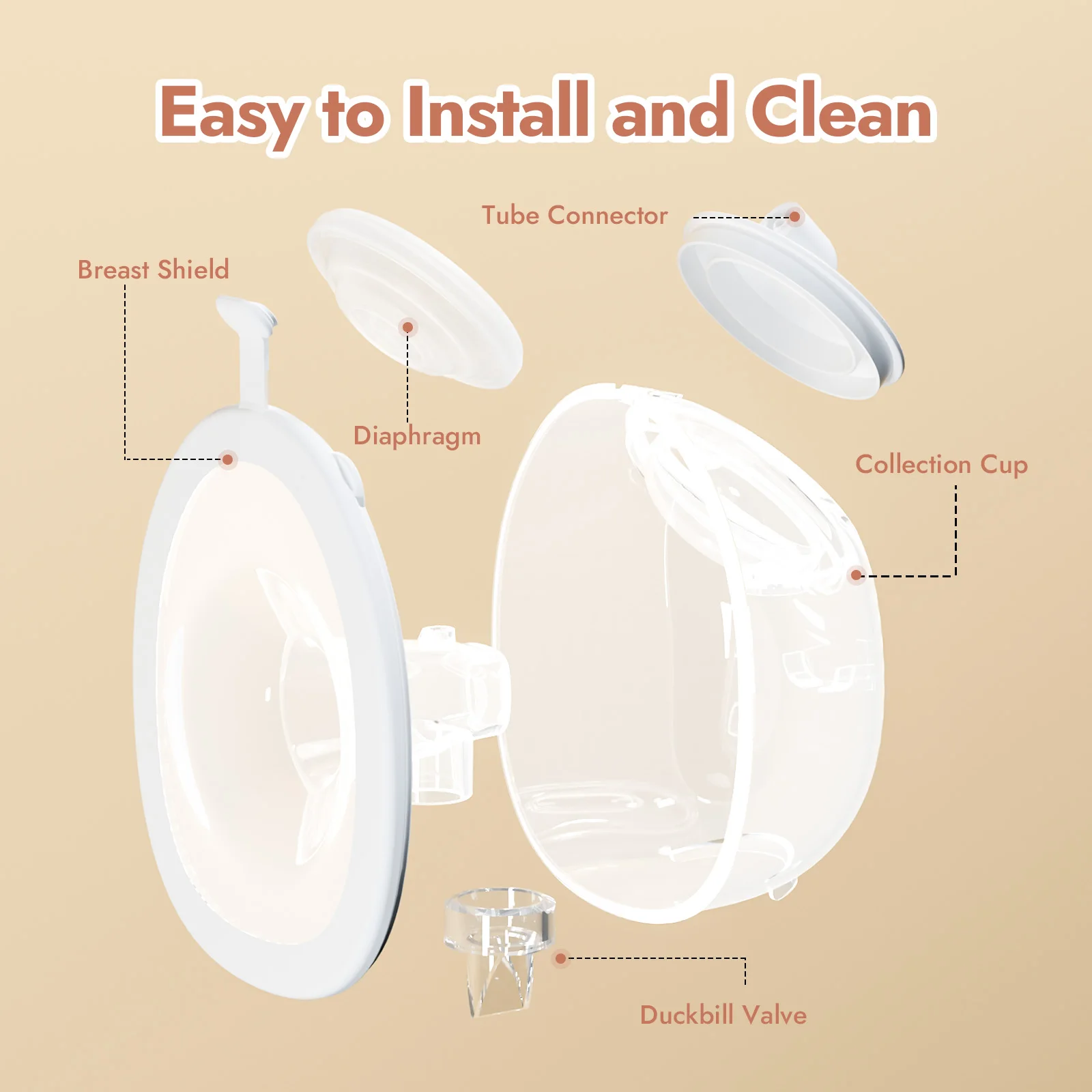 NCVI tire-lait portable, pompe mains libres électrique avec tasse anti-goutte à faible bruit, 4 Modes 9 niveaux, 21/24/28mm