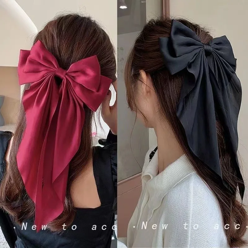 Áo Voan Nơ Tóc Cột Tóc Kẹp Tóc Nữ Lớn Nơ Bám Bẩn Kẹp Tóc Barrettes Bé Gái Màu Đuôi Ngựa Kẹp Phụ Kiện Tóc Mũ Đợi Đầu Đa Năng Tặng