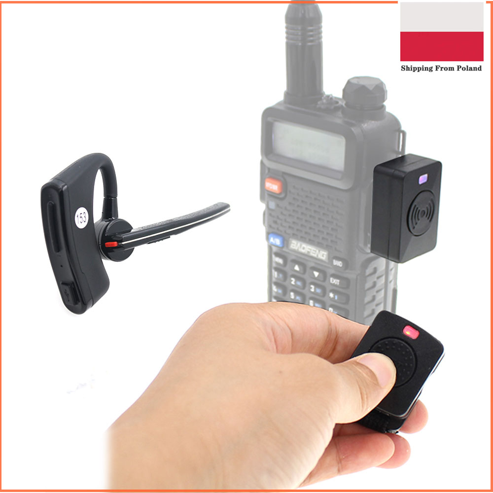 Walkie Talkie แฮนด์ฟรีไร้สาย PTT ชุดหูฟังบลูทูธหูฟังสำหรับ Baofeng UV-5R UV-82 HYT TC-610 IC-V8 Two Way วิทยุ