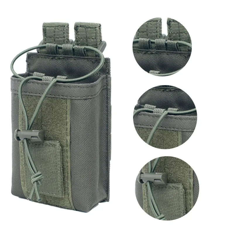 Supporto per radio tattico Custodia per radio Molle Custodia per fondina per radio resistente per walkie-talkie a due vie Attrezzatura da caccia Baofeng