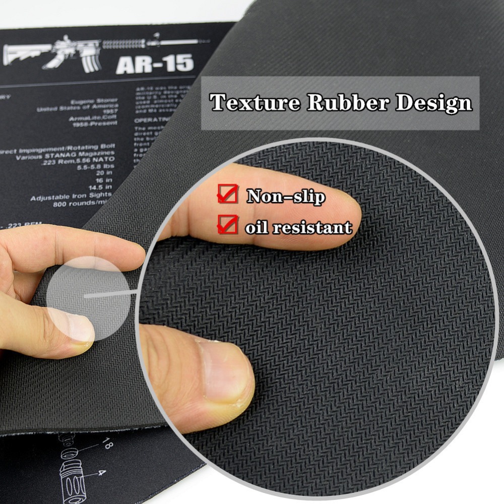 Alfombrilla de limpieza para pistola, alfombrilla para ratón con piezas, diagrama e instrucciones, armadura, alfombrilla de banco, herramienta de reparación y construcción para AR15 AK47 Glock 1911