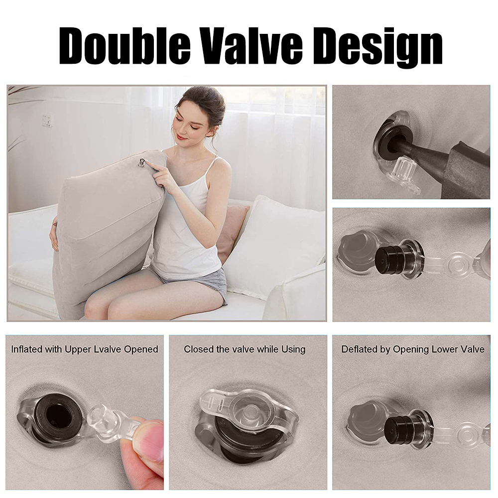 Almohadas para piernas de elevación de PVC, almohada para pies, almohada inflable para piernas, cojín ligero para rodilla, almohada de cuña portátil