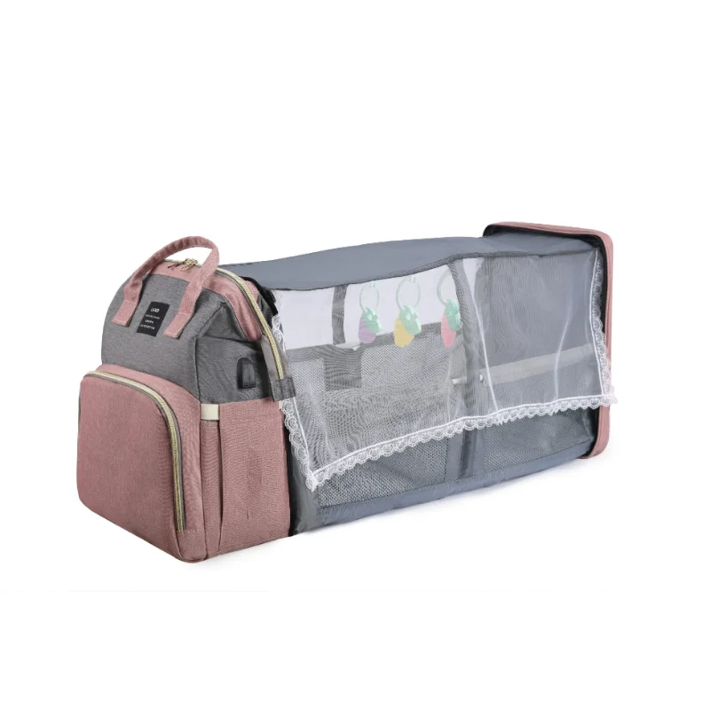 กระเป๋าคุณแม่น้ำหนักเบาพกพาสะดวกพับได้เตียงนอนทารกจุได้เยอะกระเป๋าเดินทางสำหรับคุณแม่ tas ransel Bayi กระเป๋าสำหรับคุณแม่กระเป๋าเดินทางนอกบ้านของผู้หญิง