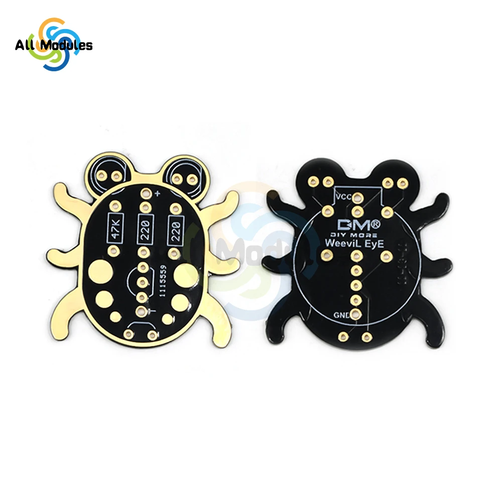 Weevil Eye-Módulo de Sensor de fotorresistencia LED, Kit de aprendizaje de soldadura para principiantes, Kit divertido para aprender a soldar