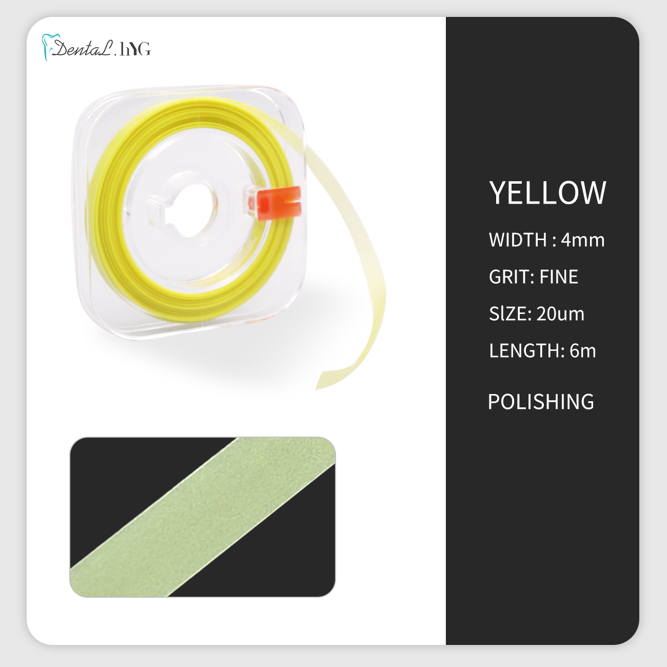 Material de resina do rolo da tira de polimento dental 6m * 4mm dentes moagem lixar moldar material do dentista