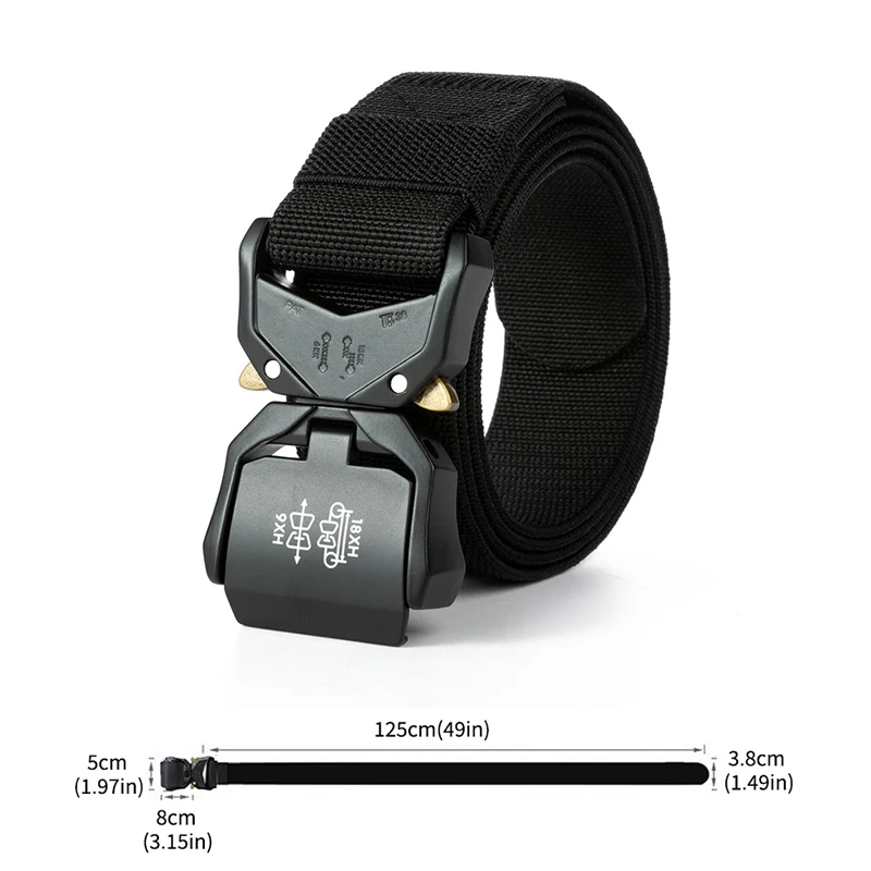 Nouvelle ceinture tactique boucle en métal ceinture à dégagement rapide outillage décontracté ceinture d'entraînement ceinture de pantalon pour hommes