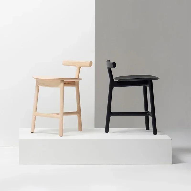 Silla alta de madera Para Bar, taburetes de Bar de diseño de isla Simple a la moda, respaldo moderno Para ocio creativo Para el hogar, Bancos Para