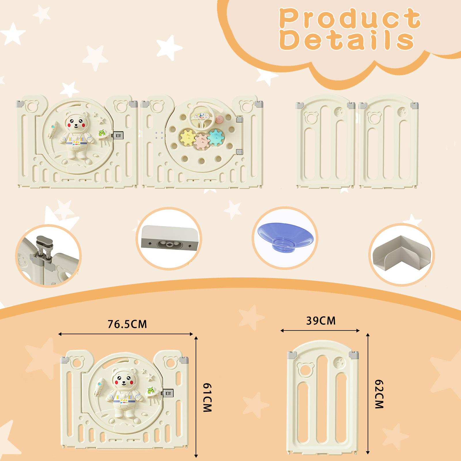 Valla para bebé, parque infantil para niños, valla de seguridad para gatear, parque infantil de lujo para bebé, combinación de barrera de seguridad interior para niños