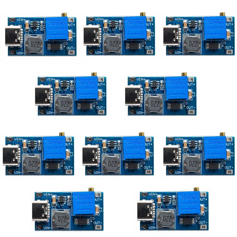 Scheda boost 2a Modulo boost DC-DC alimentatore regolato Ampio ingresso di tensione da 2/24 V a 5/9/12/28 V TYPEC/micro porta regolabile