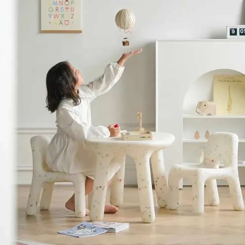 Juego de mesa y sillas de estudio de plástico para niños, mesa, silla, taburete, mesas resistentes y duraderas de plástico para guardería