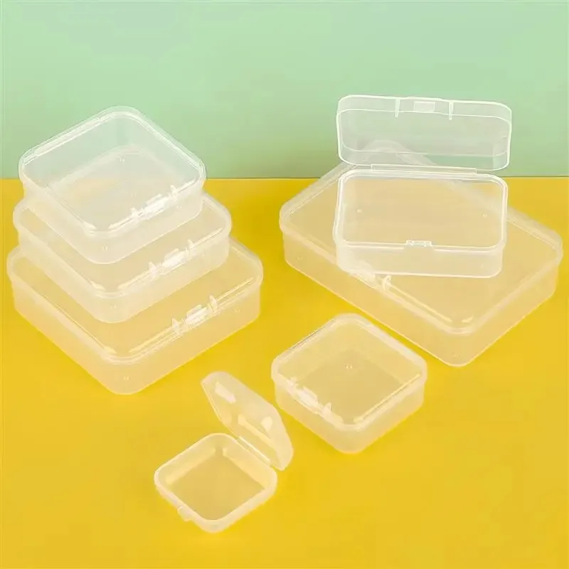 10pcs Plastic Box Rectangular Box Translucent Box Packing Box Storage Box Dustproof Solid Strong Jewelry Storage Case Container