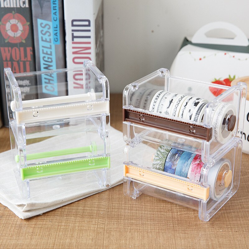 Ensemble de coupe-ruban Washi créatif, outil de ruban adhésif Transparent, distributeur de ruban adhésif, fournitures scolaires, papeterie de bureau pour étudiants