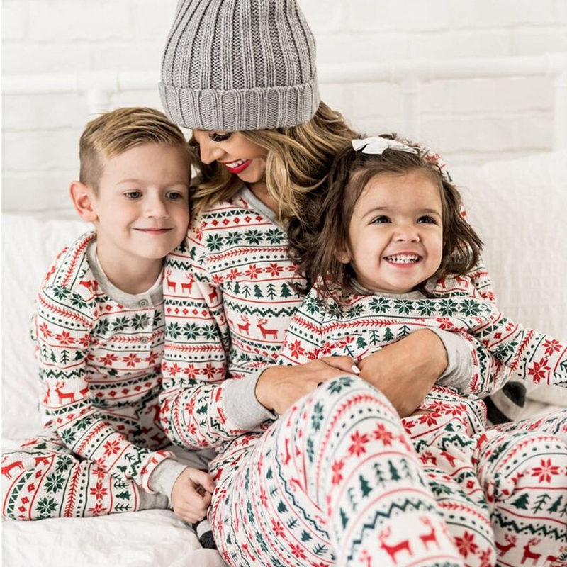 Pijamas navideños a juego para la familia, conjunto de ropa para padre, madre, niños, papá, madre e hija, hijo, 2024