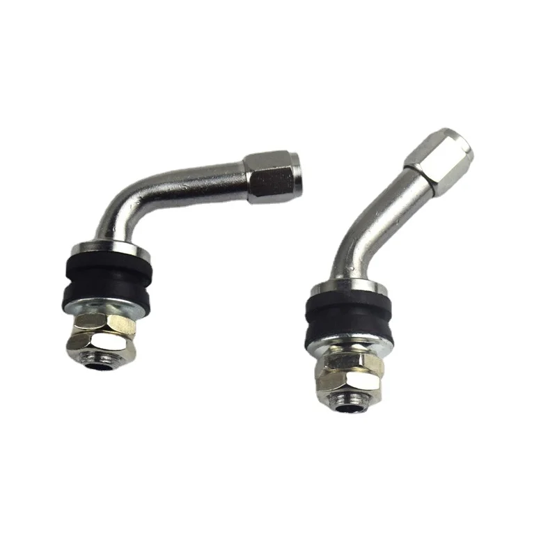 Clearance_2 Piezas Vástagos de válvula de vacío para neumáticos de ruedas de automóviles y motocicletas con ángulo de 90/45 grados Perno de extensión de neumáticos Accesorios para motocicletas_Continu