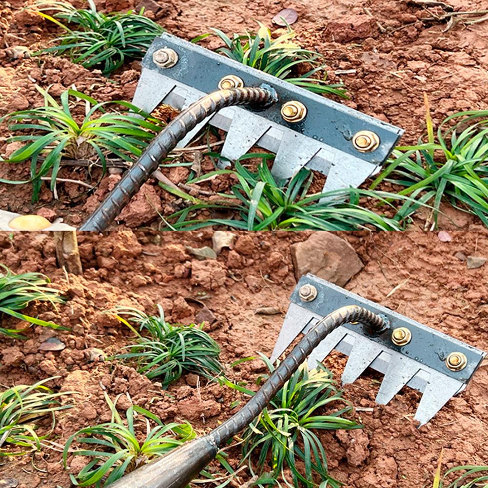 8-tooth carbon steel garden weeding rake Garden metal heavy duty flower digging spade digging and planting tool