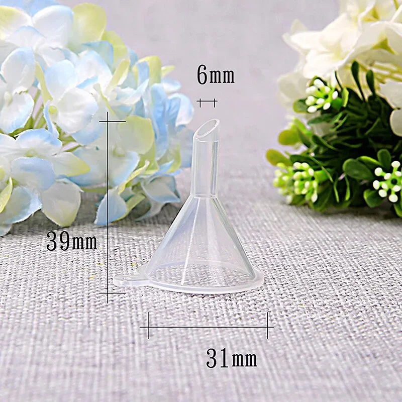 10 Mini Phễu Nhựa Nhỏ Phù Hợp Với Tinh Dầu Chai, Trống Rỗng Lipgloss Ống Nước Hoa