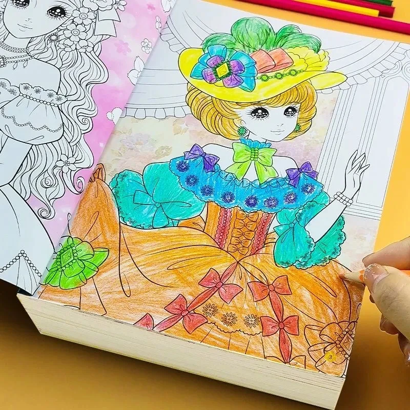 6 本/セット 192 ページ完璧なプリンセスぬりえブック女の子ギフト子供落書きぬりえ絵画ブック Libros