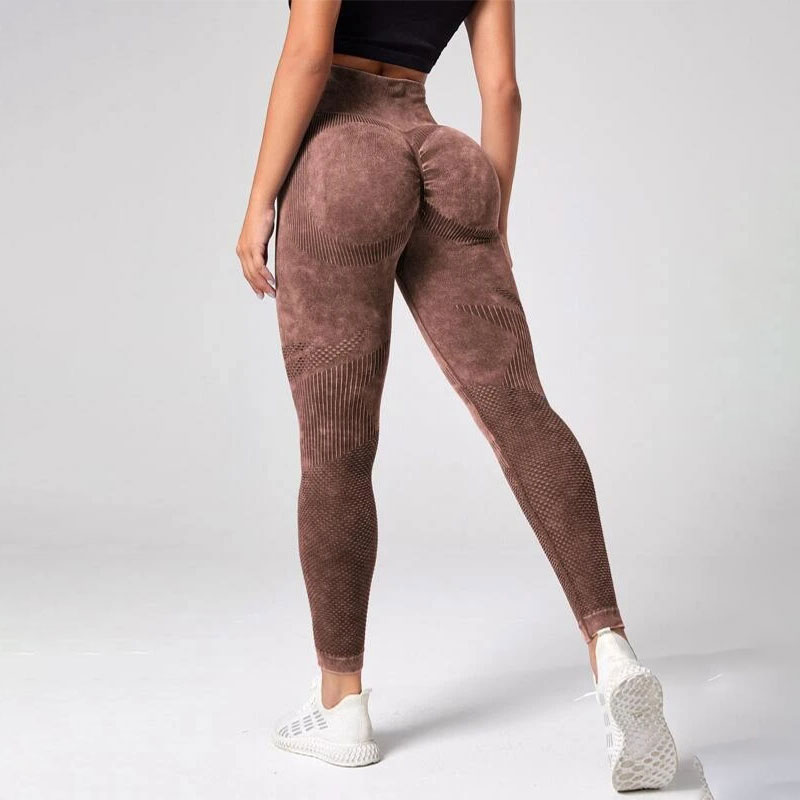 Leggings deportivos básicos con control de barriga y tinte anudado para yoga