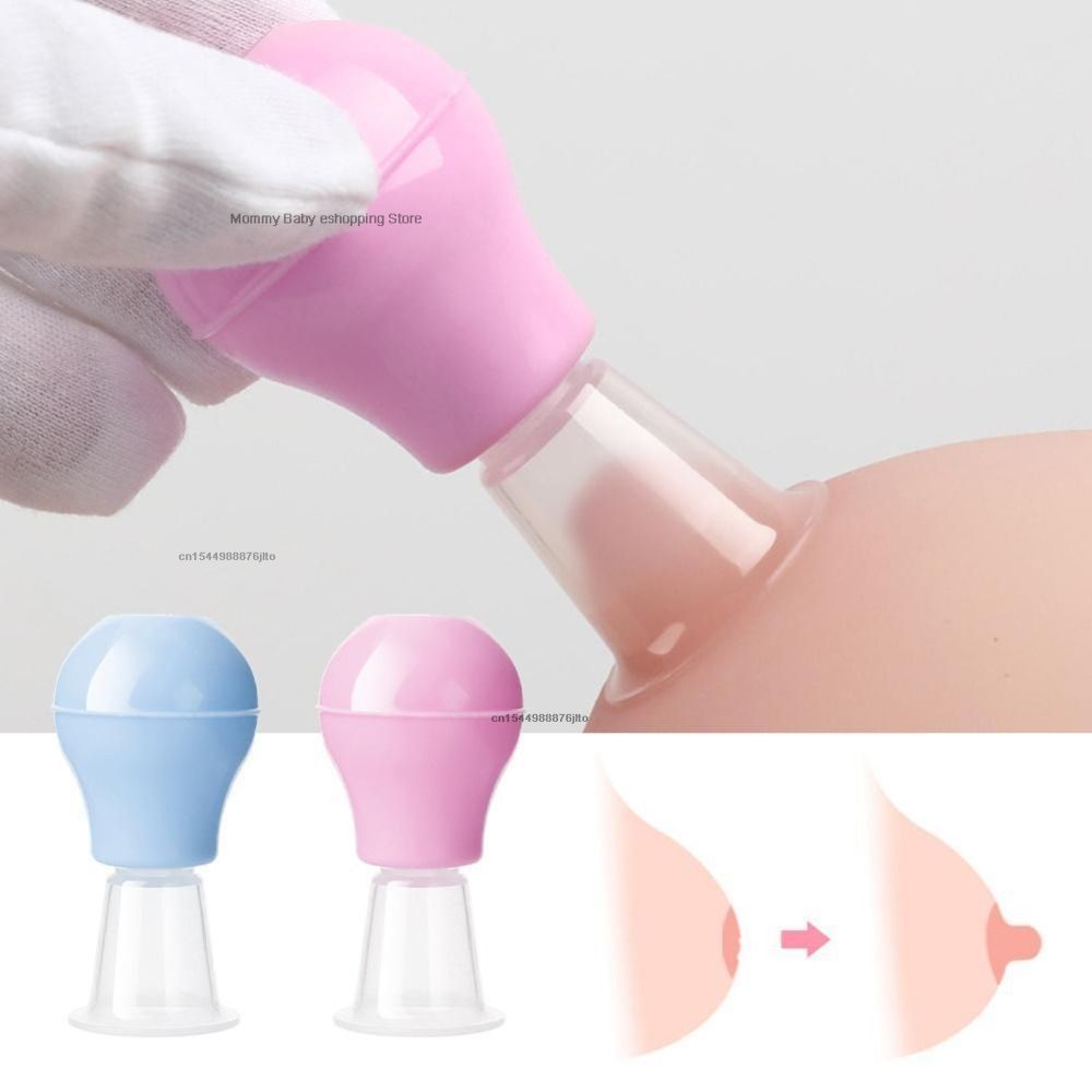 Corrector de pezones de silicona azul para mujeres embarazadas y posparto, dispositivo de tracción de succión de pezón, corrección de la depresión del pezón