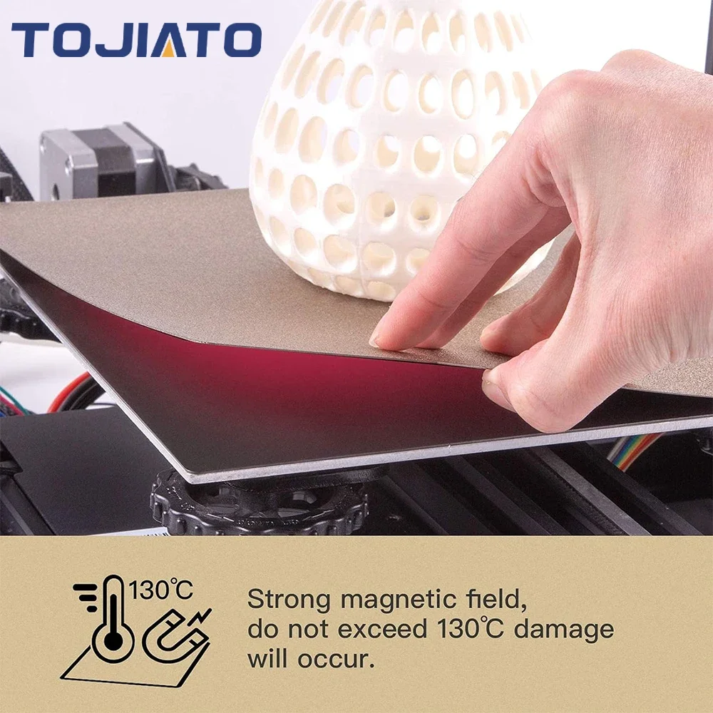 Magnetic PEI Powder Sheet 120/150/180/220/25/310/400mm Double Sided Spring Steel Sheet Textured For Ender 3 CR10 P1P  Build Plat
