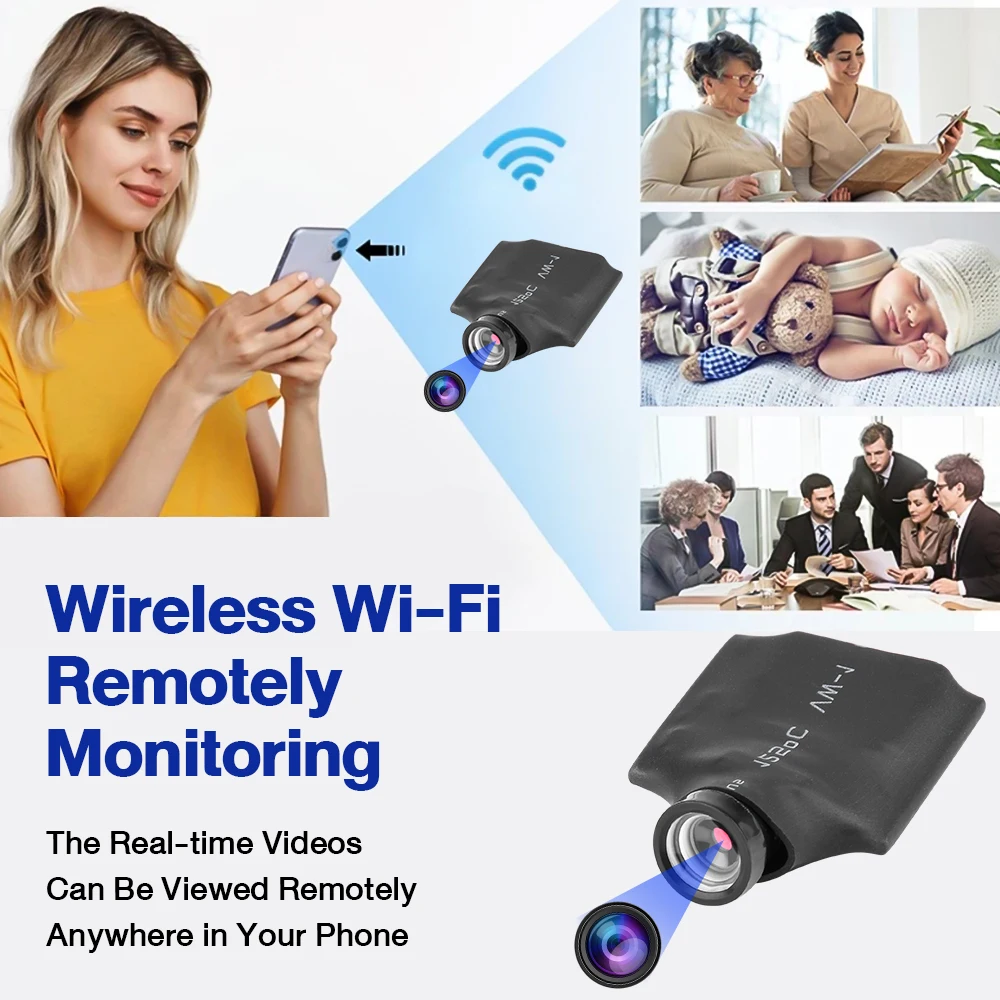 ミニワイヤレスIPカメラ,1080p HD, DIY,wifi,IP,ホームセキュリティ最小,盗難防止,リアルタイムビデオレコーダー,リモートビュー