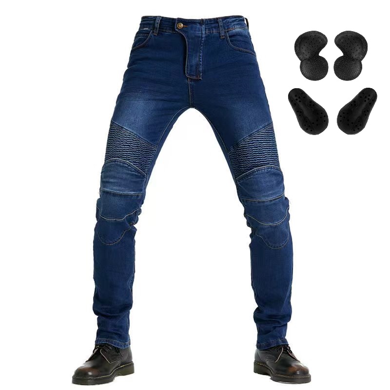 Pantalones vaqueros bordados para hombre, cinturón de Motocross, equipo de protección, opción de licencia de conducir