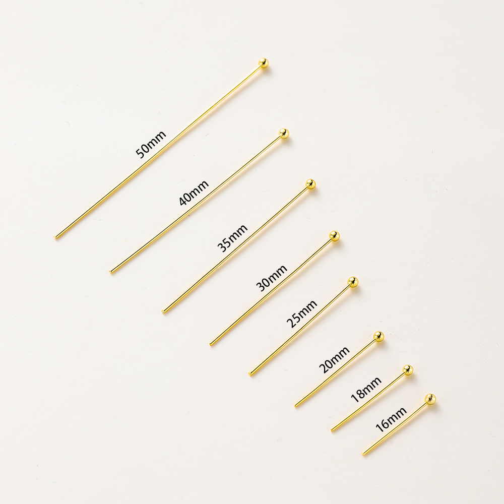 100 шт., булавки с плоским наконечником для ювелирных изделий, 16-50 мм