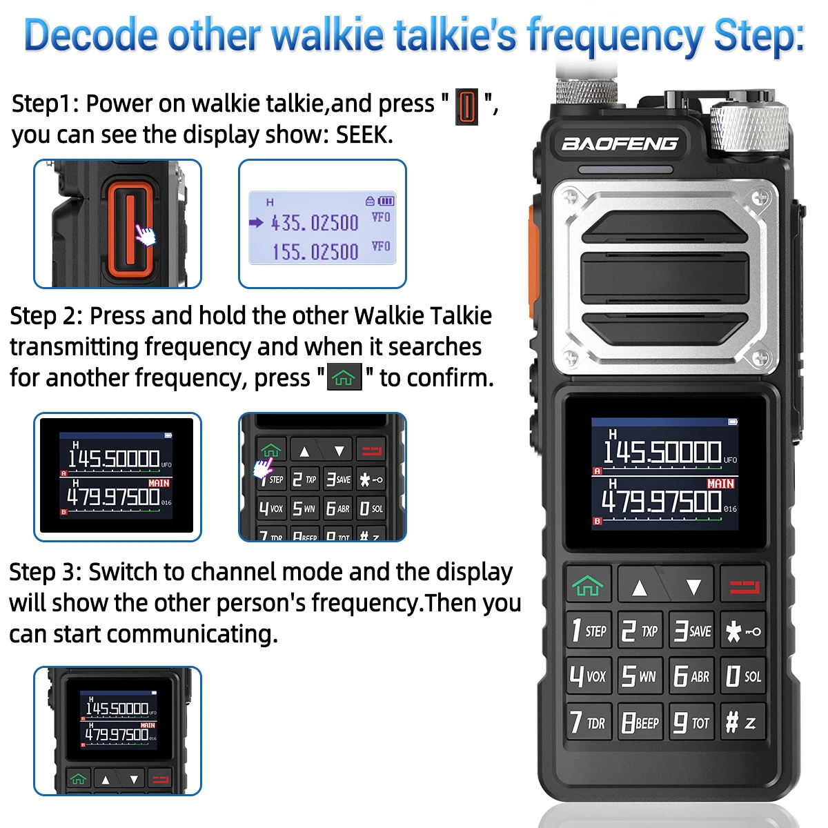 Baofeng UV-25 10W Walkie Talkie Long Range Full Band Wireless Copy Frequency NOAA Typ-C High Power Ham Two Way Radio