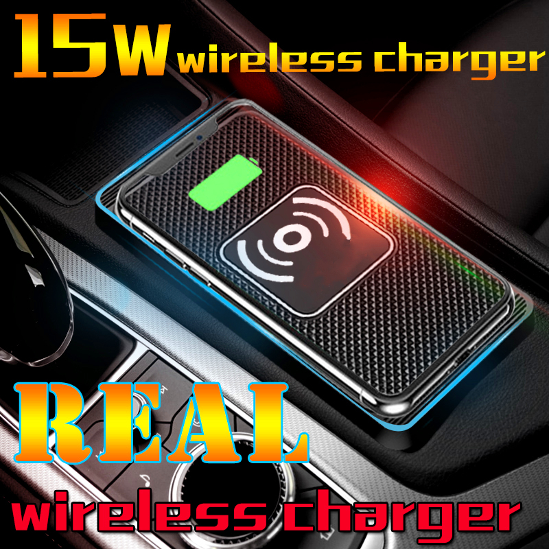 Almofada de carregamento sem fio do carro, carregador rápido do Non-Slip Qi, carregador do telefone para o Android, iPhone 11, 12, 13, 14, 15W