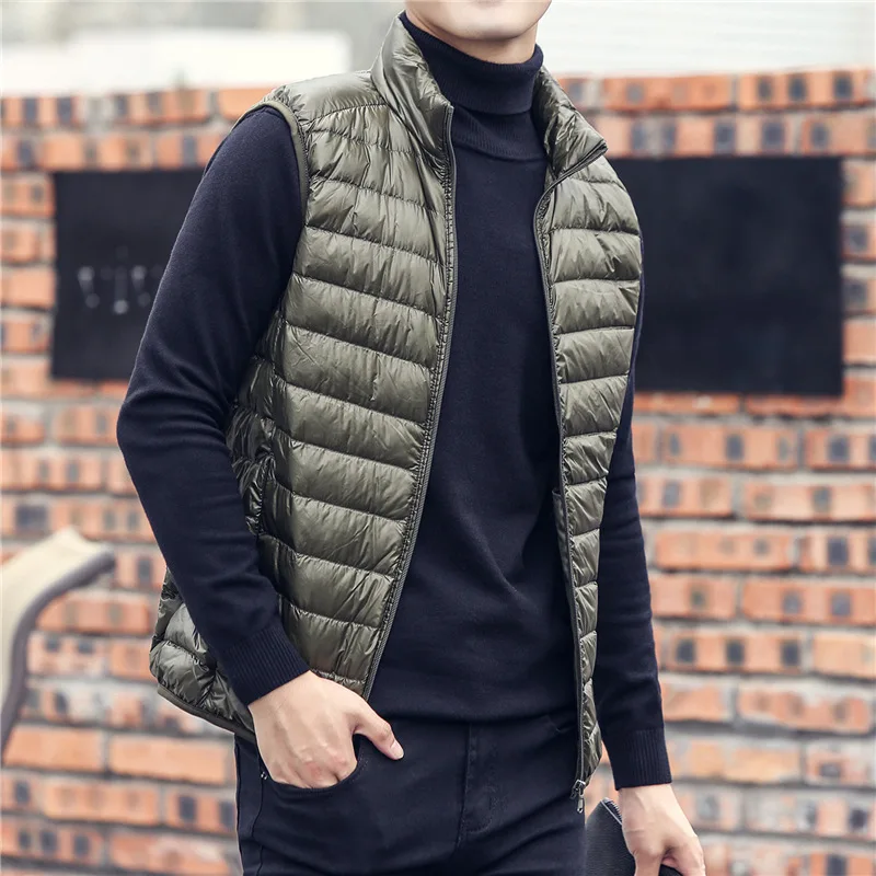 Winter Herren Daunen weste Jacke neue lässige ärmellose leichte weiße Enten Daunen weste super leichte Daunen weste