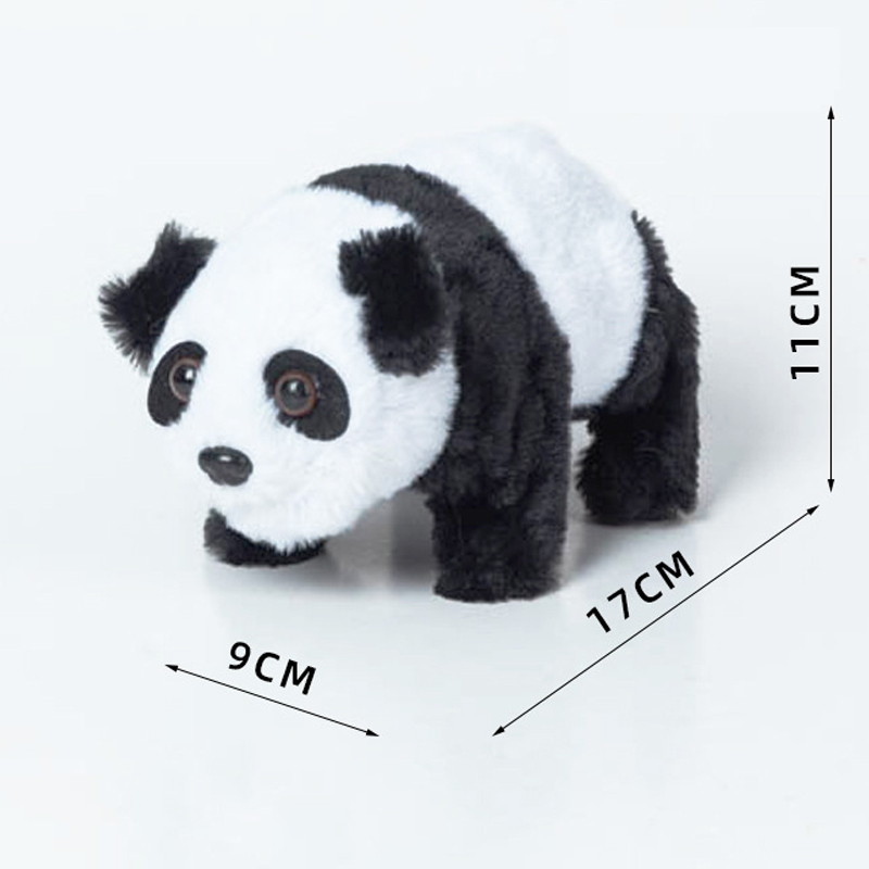 Cute Electric Plush Panda Doll Simulates Wagging Tail Walking Sound Effect Biting Bamboo Panda Electronic Pet Toy Gift