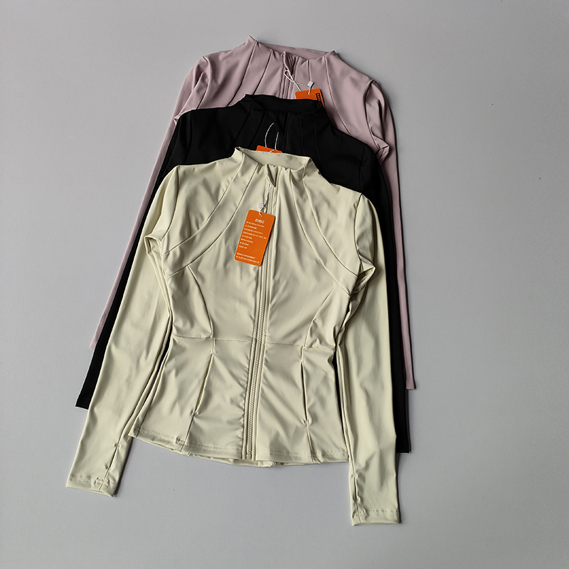 Chaqueta deportiva con cremallera para mujer, camisa de Yoga para Fitness, abrigos para entrenamiento y correr, cárdigan cálido de manga larga para gimnasio, chaqueta ajustada ajustada, ropa deportiva