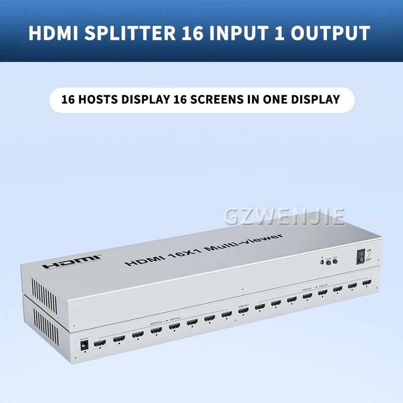 1080P HDMI interruptor multivisor 16x1 HDMI 8 canales vídeo interruptor continuo multivisor 16 en 1 salida divisor de pantalla 16 modos de visualización