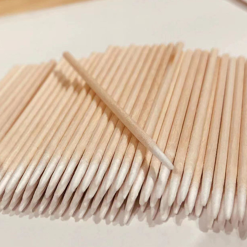 100 ชิ้นเล็บไม้ Swab ทําความสะอาด Sticks Bud เคล็ดลับไม้หัวฝ้ายเล็บรายละเอียด Corrector เล็บ Remover Art เครื่องมือ