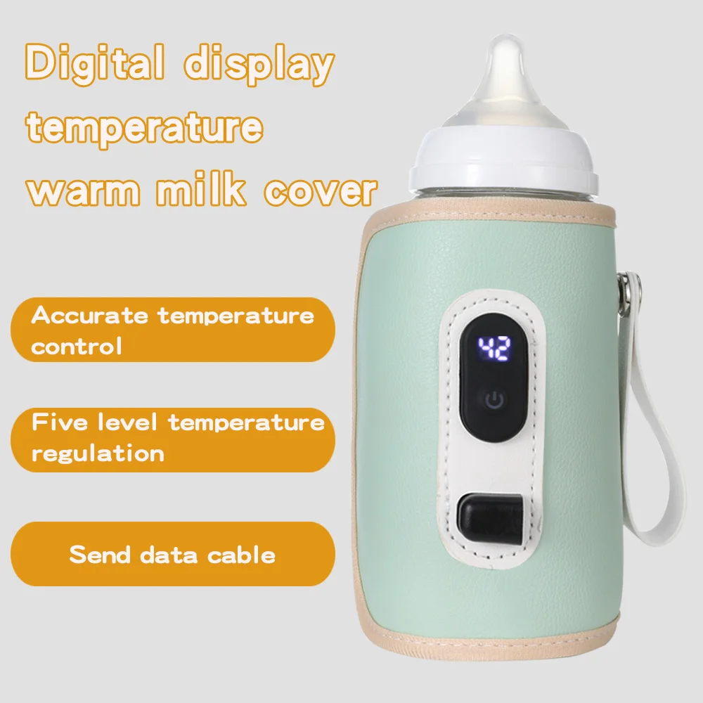 USB-babymelkfles thermische tas Universeel digitaal display Voedingsflessenverwarmer Draagbare babymelkwarmtehouder voor op reis