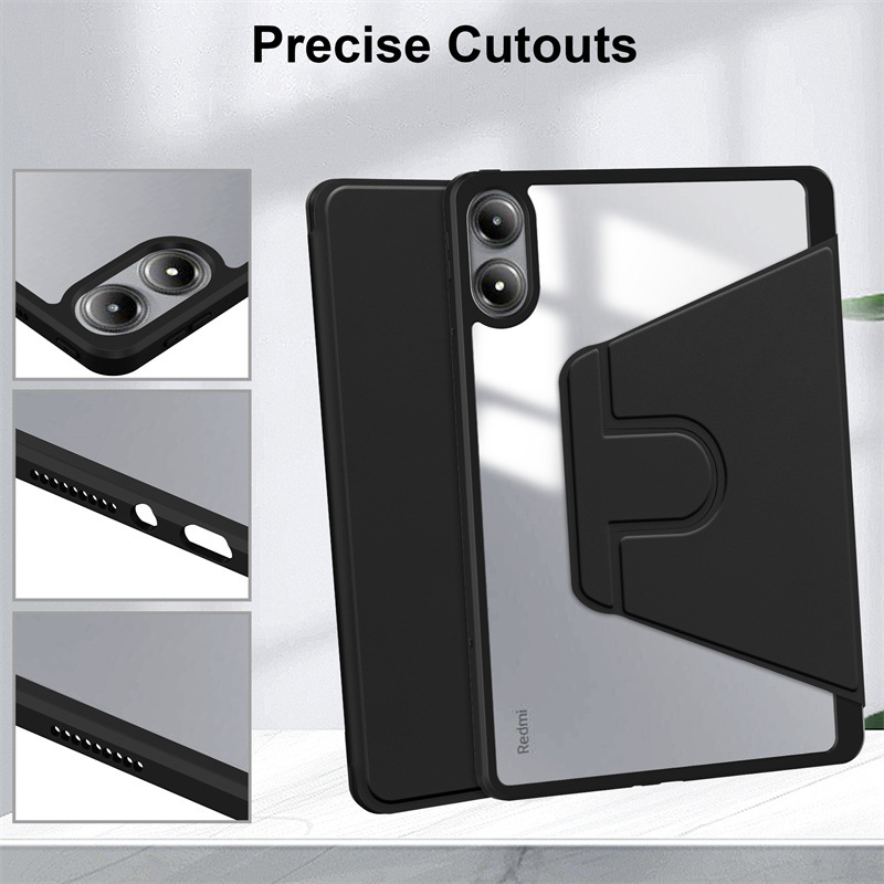 For Redmi Pad Pro 12.1 inch 360 Rotating Magnetic Smart Tablet Cover For Xiaomi Redmi Pad Pro 12.1 2024 Case with Pencil Holder