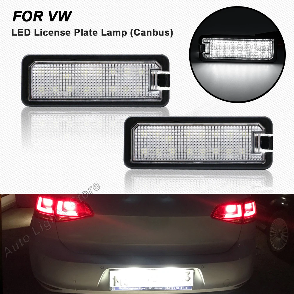 Para VW GTi Golf 4 5 6 7 MK4 MK5 MK6 MK7 Passat B7 CC EOS Scirocco Beetle 2 uds luces LED de matrícula con Canbus