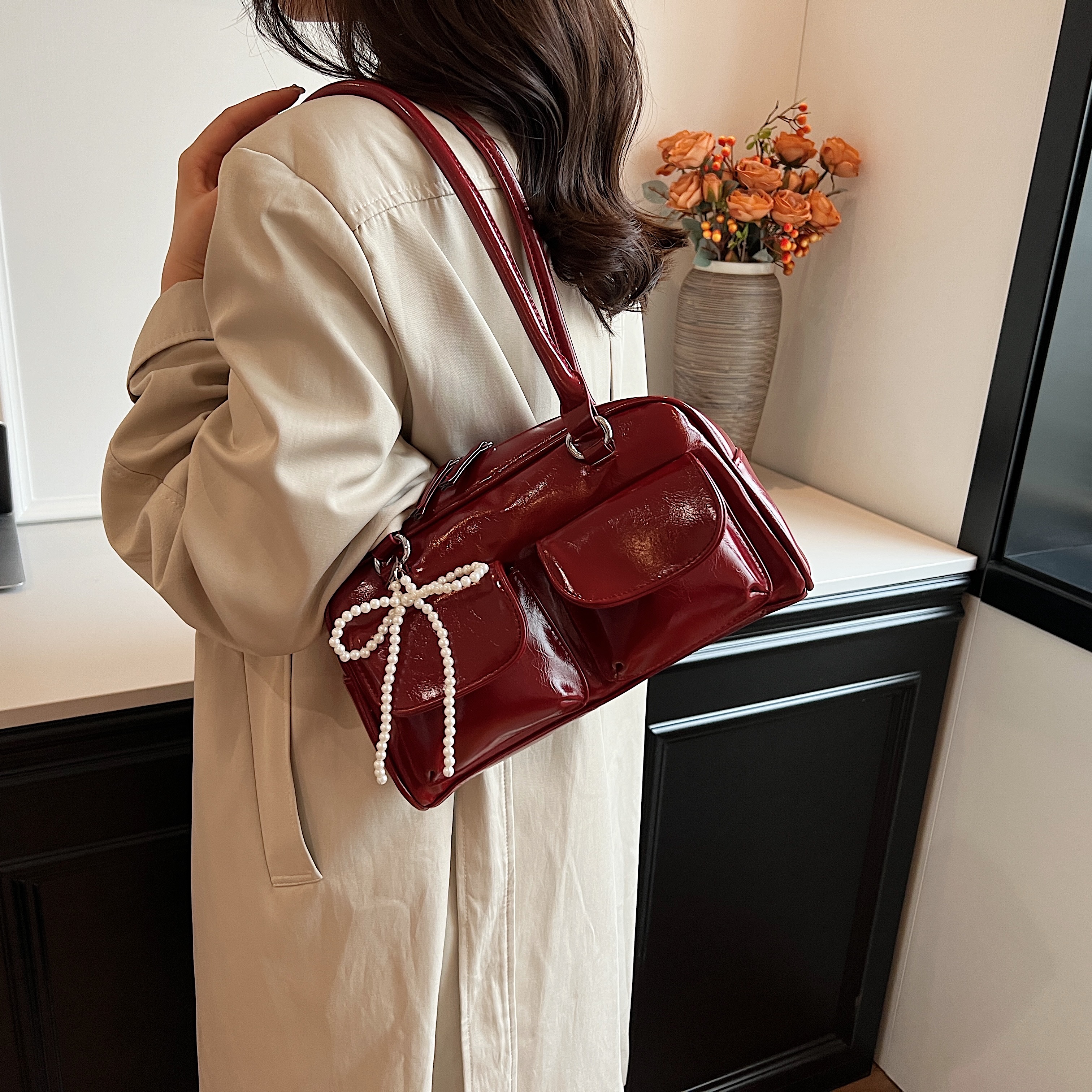 Moda axilas arco saco para as mulheres 2024 edição coreana novo simples lazer travesseiro saco na moda versátil bolsa de ombro