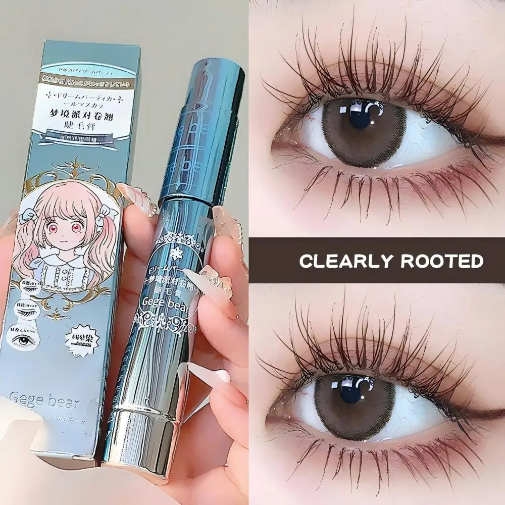 Gege Bear Dream Party Lockige schwarze Sonnenblumen-Mascara, süßes Design für den ganzen Tag, langlebige, wimpernverlängerende Wimpern mit dickem Volumen
