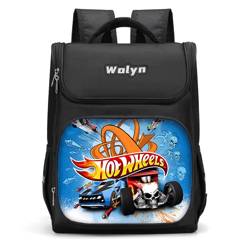 Большой детский рюкзак с героями мультфильмов Hot Wheels Cars для мальчиков и девочек, школьная сумка для мужчин и женщин, дорожный рюкзак, прочный и с несколькими отделениями