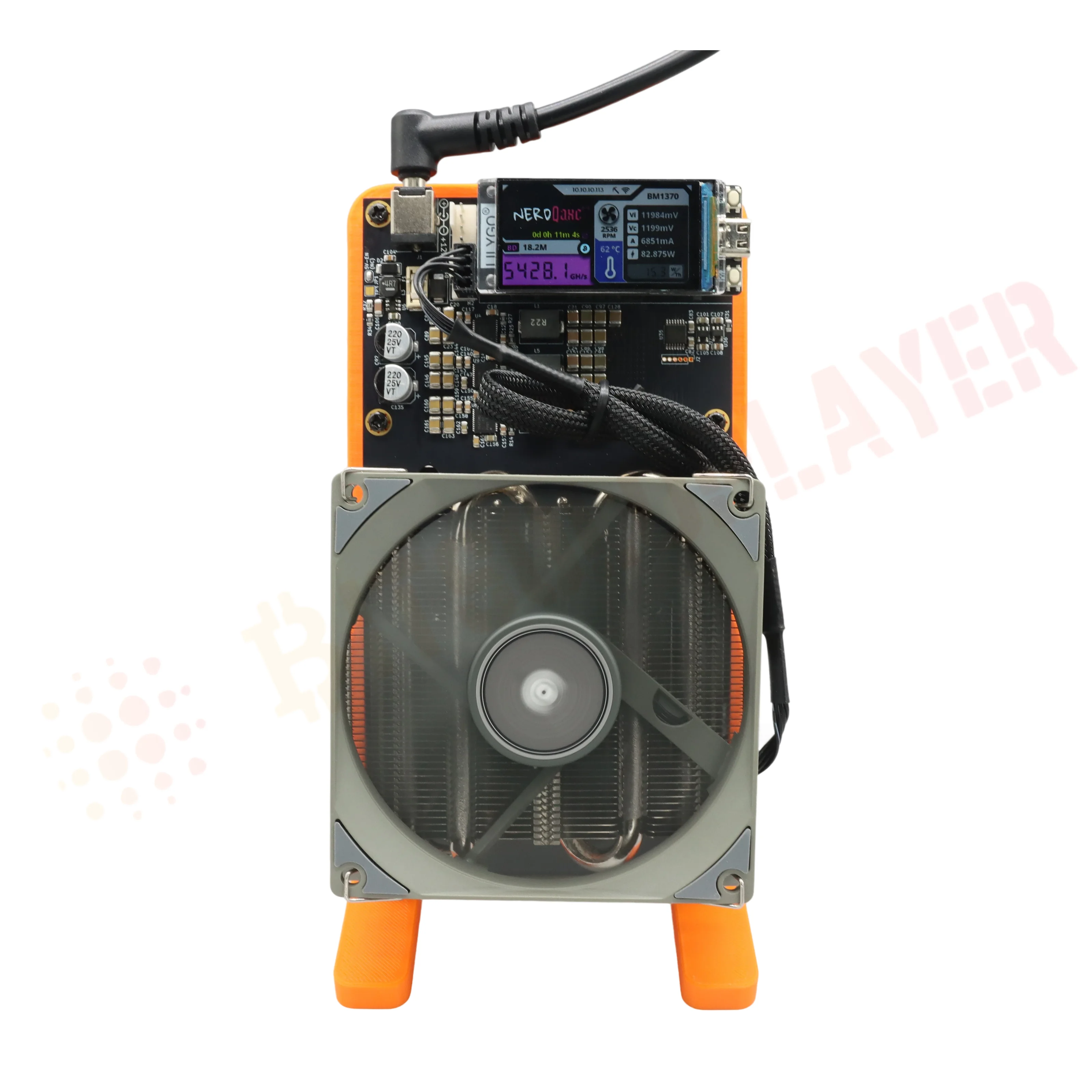 Bitaxe NerdQaxe++ 4.8TH/s 68w Bitcoins Miner 4 PCS BM1370 Asic Chip Solo BTC miner com fonte de alimentação de 120 W