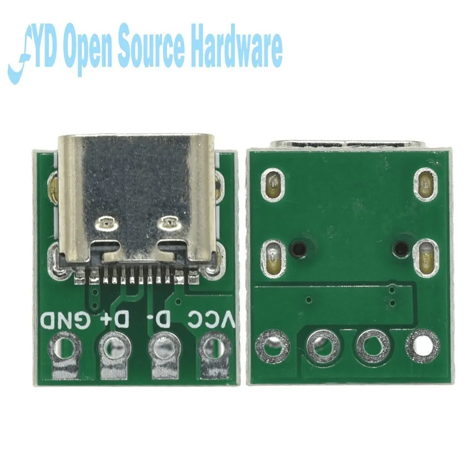 10PCS MICRO MINI5P type-c USB To Dip Female B-type Square Interface Printer Mike PCB Converter Adapter Breakout Board