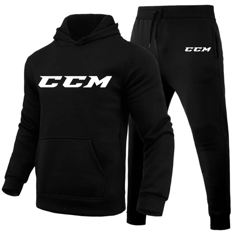 Chándal CCM para hombre, conjuntos informales de 2 piezas, sudadera con capucha + pantalones de chándal, ropa deportiva con estampado CCM, ropa deportiva para hombre, traje deportivo para correr