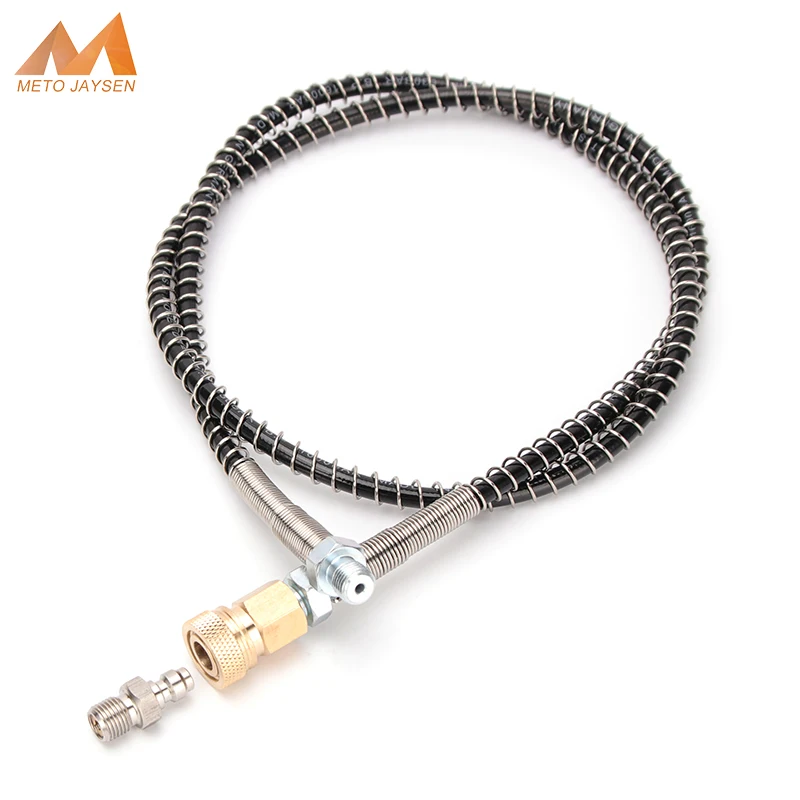 Bomba pneumática de alta pressão longa, 100cm, recarga de ar, mangueira de nylon, rosca m10x1 com rosca m10x1, desconexão rápida 40mpa 6000psi